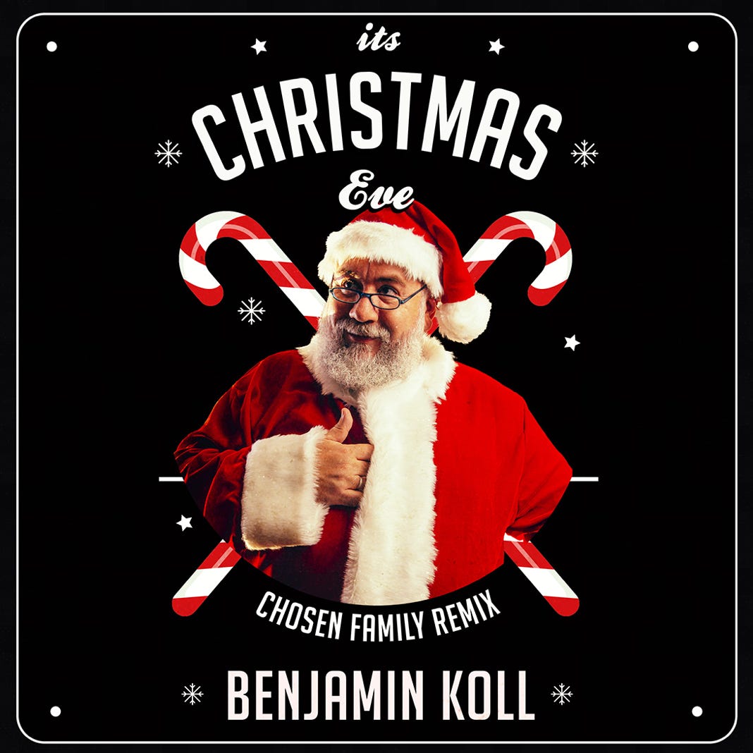 Cover of the single "It's Christmas Eve" by Benjamin Koll
